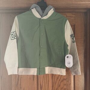 Green and Cream Bomber Jacket